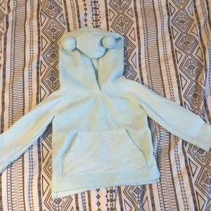 Light Blue Bear Ears Fleece Hoodie